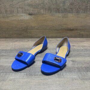 Talbots Leona D'Orsay Blue Nappa Leather Shoes Women's Size 8